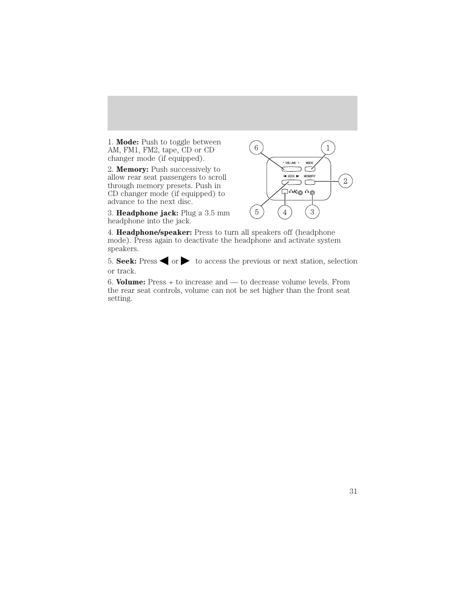 Entertainment systems | FORD 2002 Explorer Sport Trac v.2 User Manual | Page 31 / 200