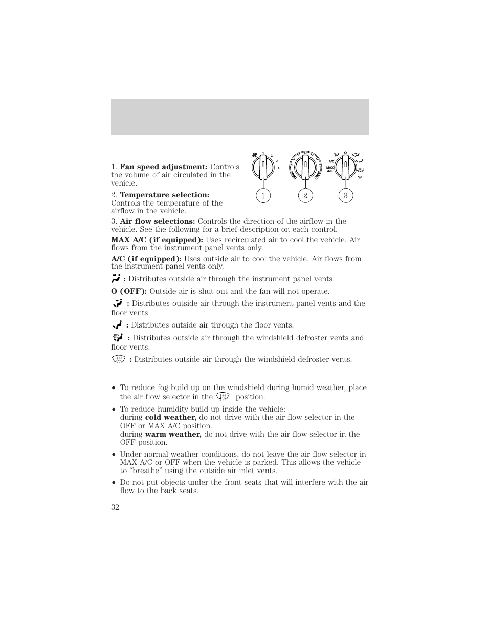 Climate controls | FORD 2002 Explorer Sport Trac v.2 User Manual | Page 32 / 200