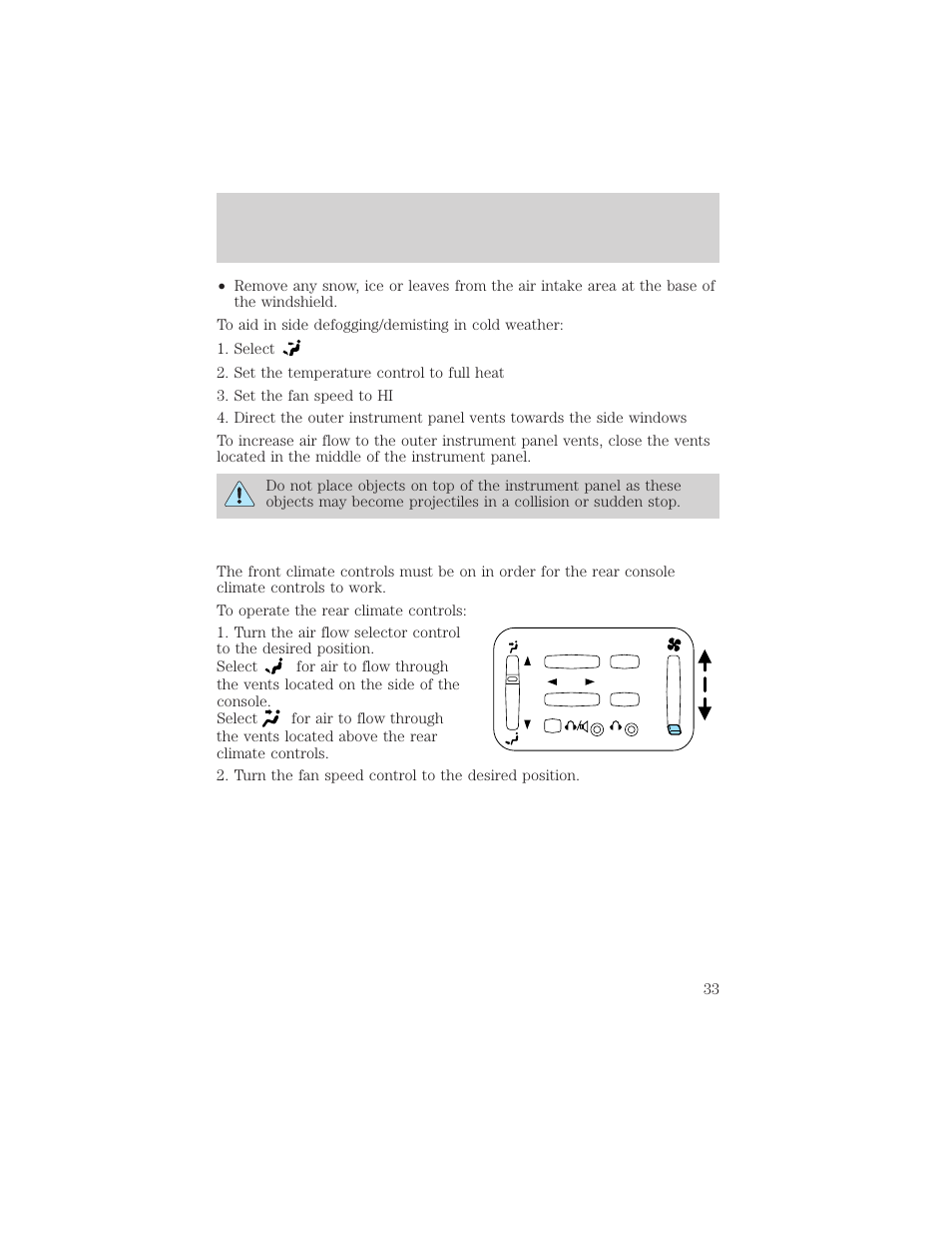 Climate controls | FORD 2002 Explorer Sport Trac v.2 User Manual | Page 33 / 200