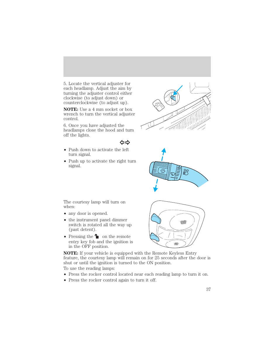 Lights | FORD 2002 Explorer Sport Trac v.2 User Manual | Page 37 / 200