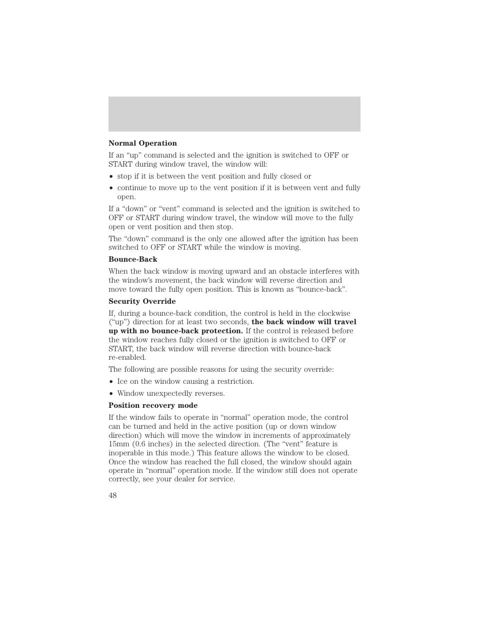 Driver controls | FORD 2002 Explorer Sport Trac v.2 User Manual | Page 48 / 200