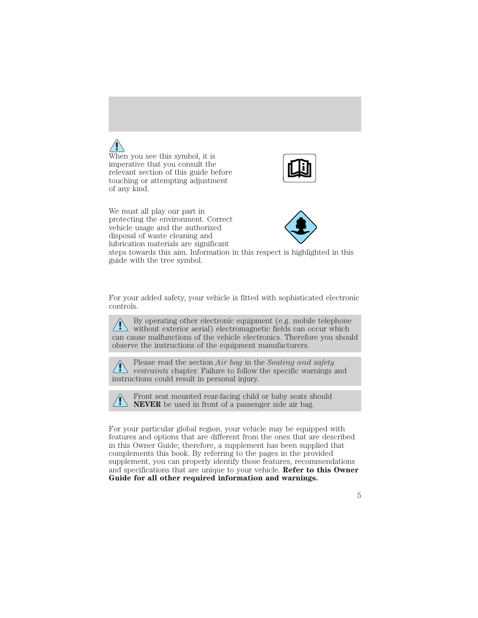 Introduction | FORD 2002 Explorer Sport Trac v.2 User Manual | Page 5 / 200