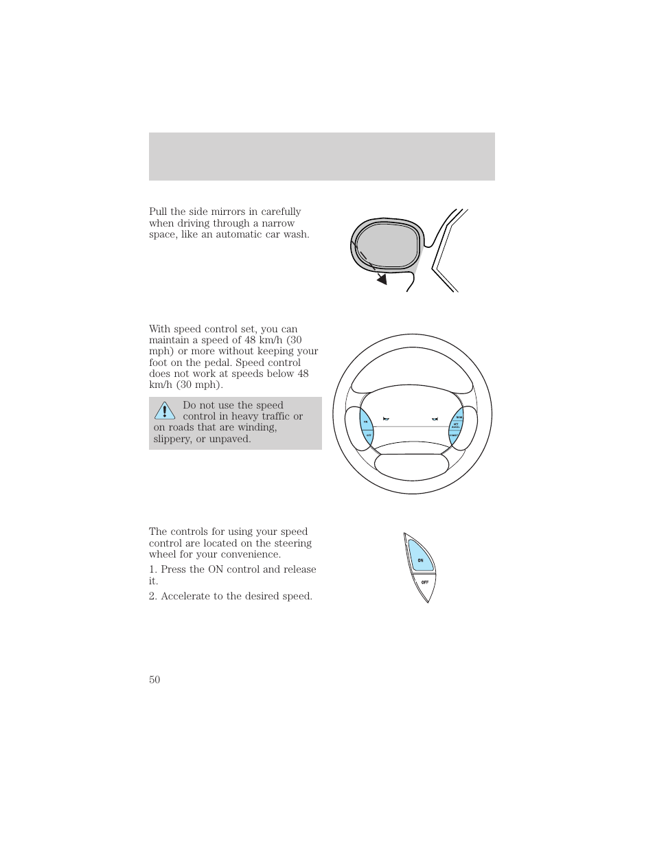 Driver controls | FORD 2002 Explorer Sport Trac v.2 User Manual | Page 50 / 200
