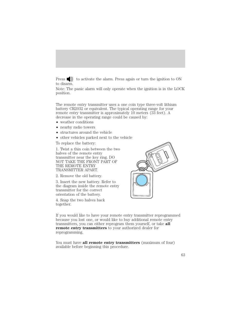 Locks and security | FORD 2002 Explorer Sport Trac v.2 User Manual | Page 63 / 200