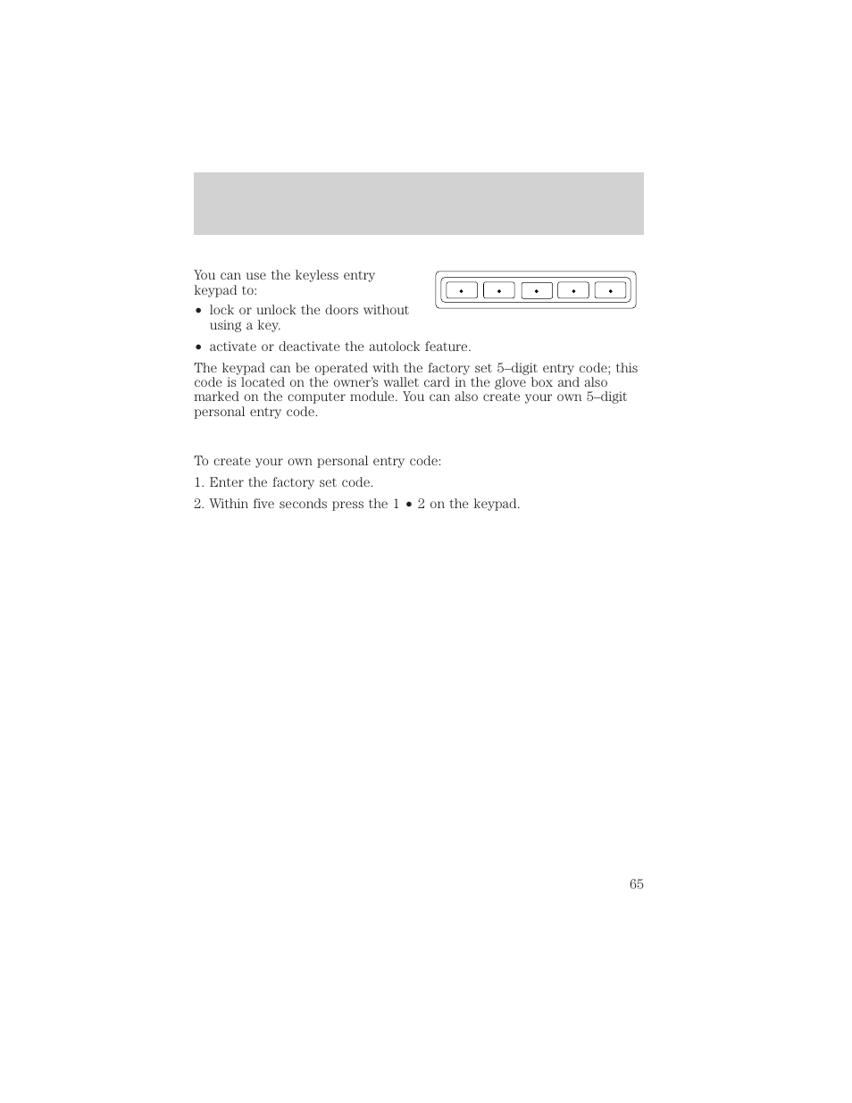 Locks and security | FORD 2002 Explorer Sport Trac v.2 User Manual | Page 65 / 200