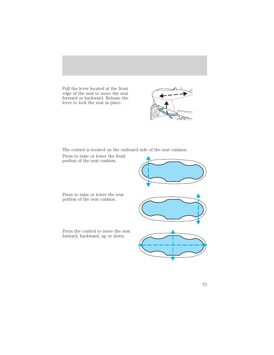 Seating and safety restraints | FORD 2002 Explorer Sport Trac v.2 User Manual | Page 71 / 200
