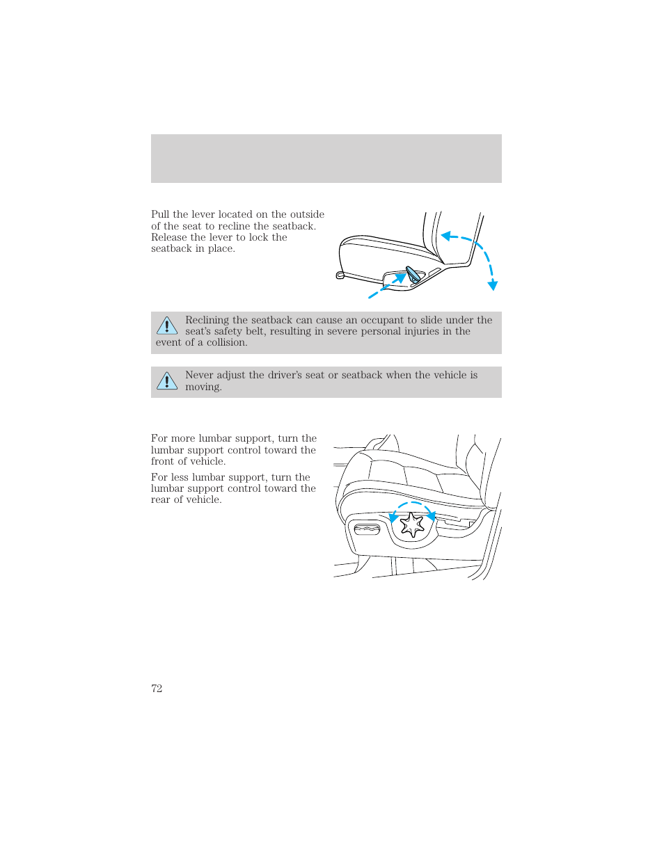 Seating and safety restraints | FORD 2002 Explorer Sport Trac v.2 User Manual | Page 72 / 200