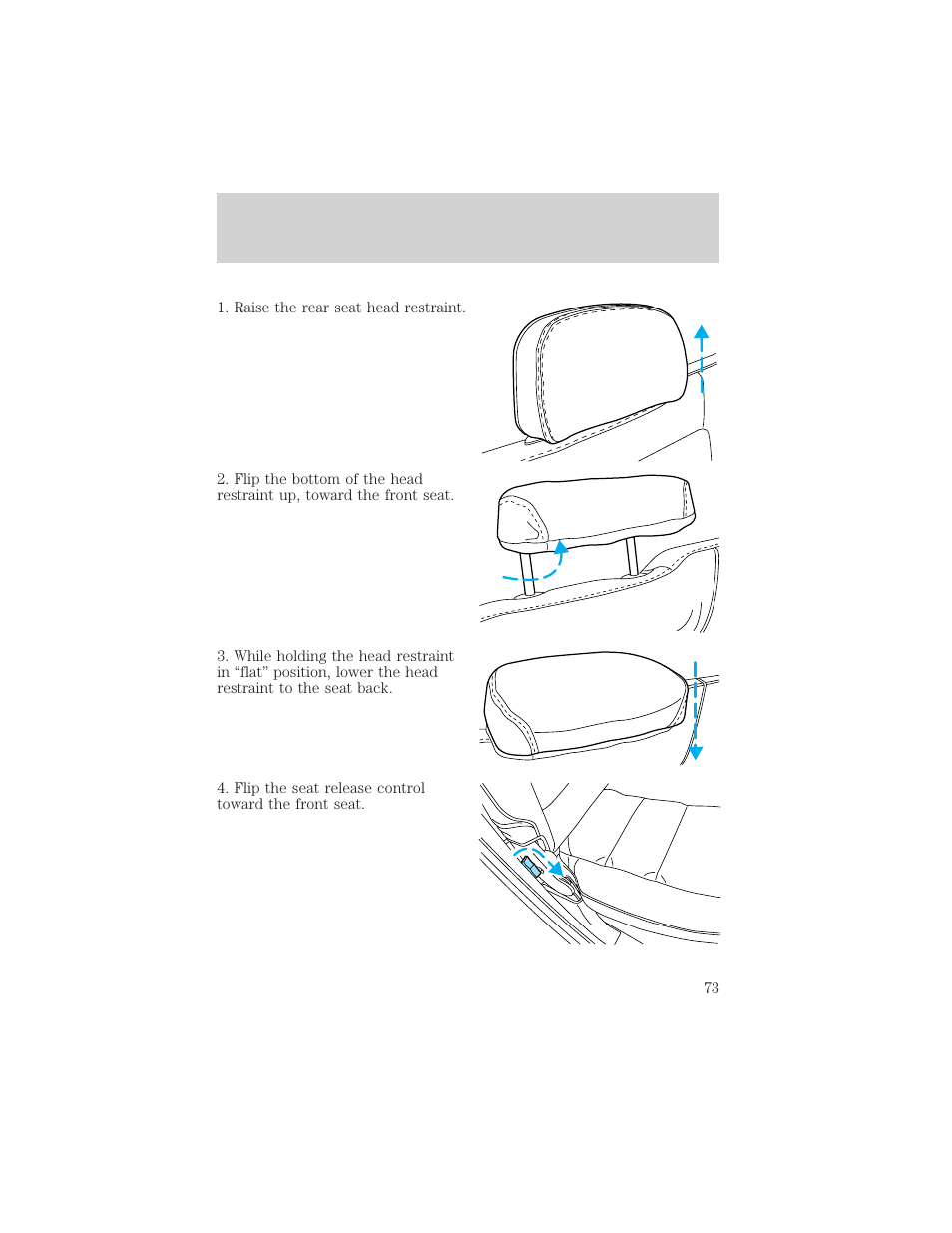 Seating and safety restraints | FORD 2002 Explorer Sport Trac v.2 User Manual | Page 73 / 200