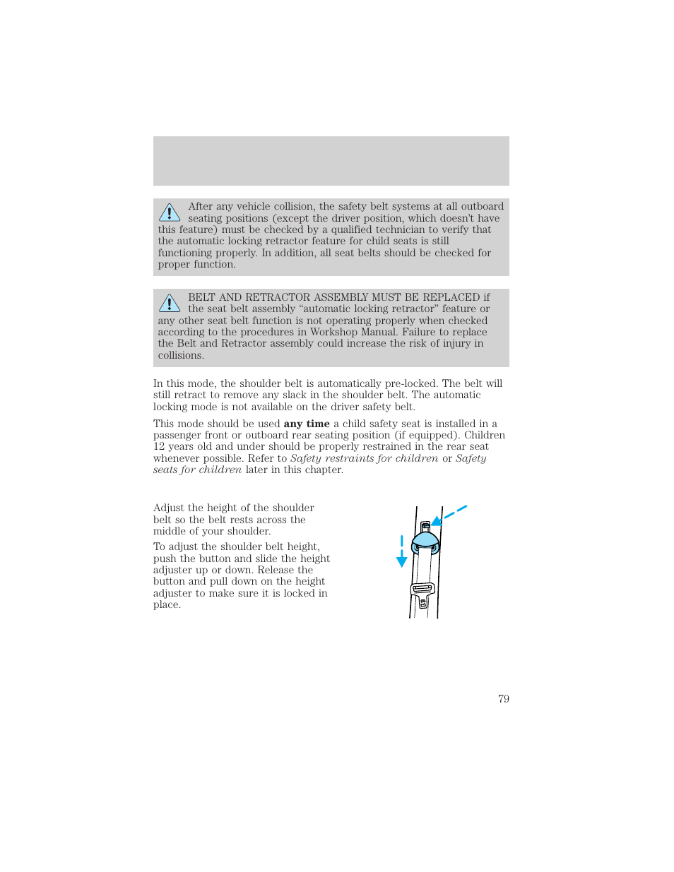 Seating and safety restraints | FORD 2002 Explorer Sport Trac v.2 User Manual | Page 79 / 200