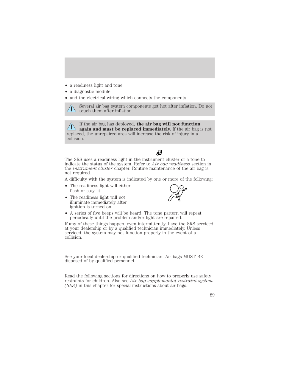 Seating and safety restraints | FORD 2002 Explorer Sport Trac v.2 User Manual | Page 89 / 200