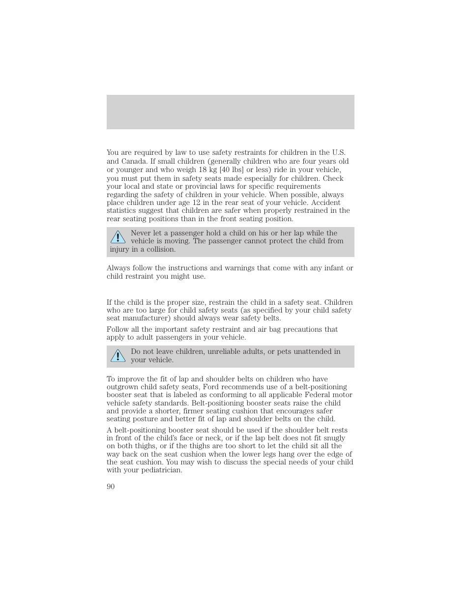 Seating and safety restraints | FORD 2002 Explorer Sport Trac v.2 User Manual | Page 90 / 200