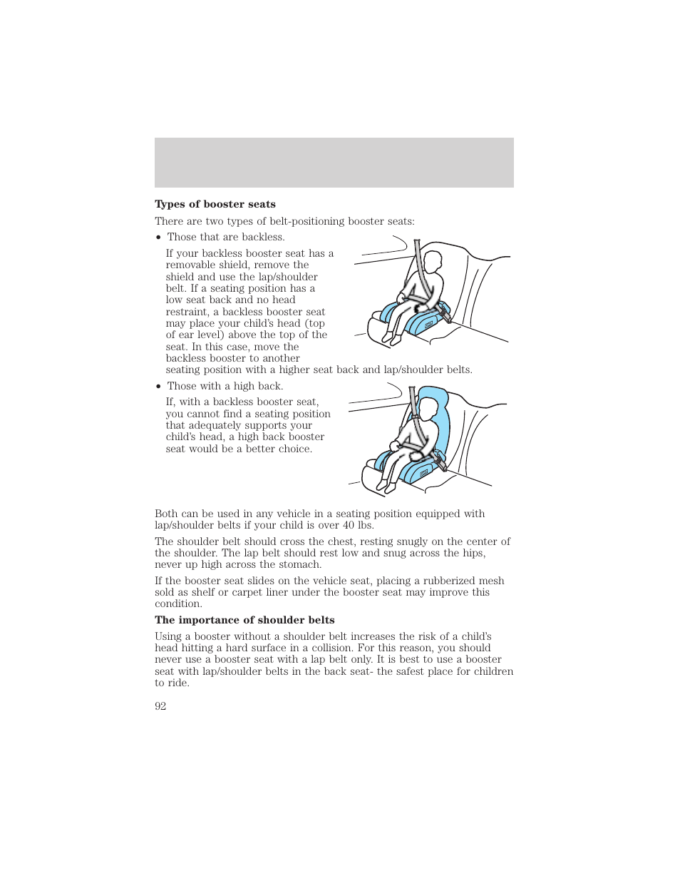 Seating and safety restraints | FORD 2002 Explorer Sport Trac v.2 User Manual | Page 92 / 200