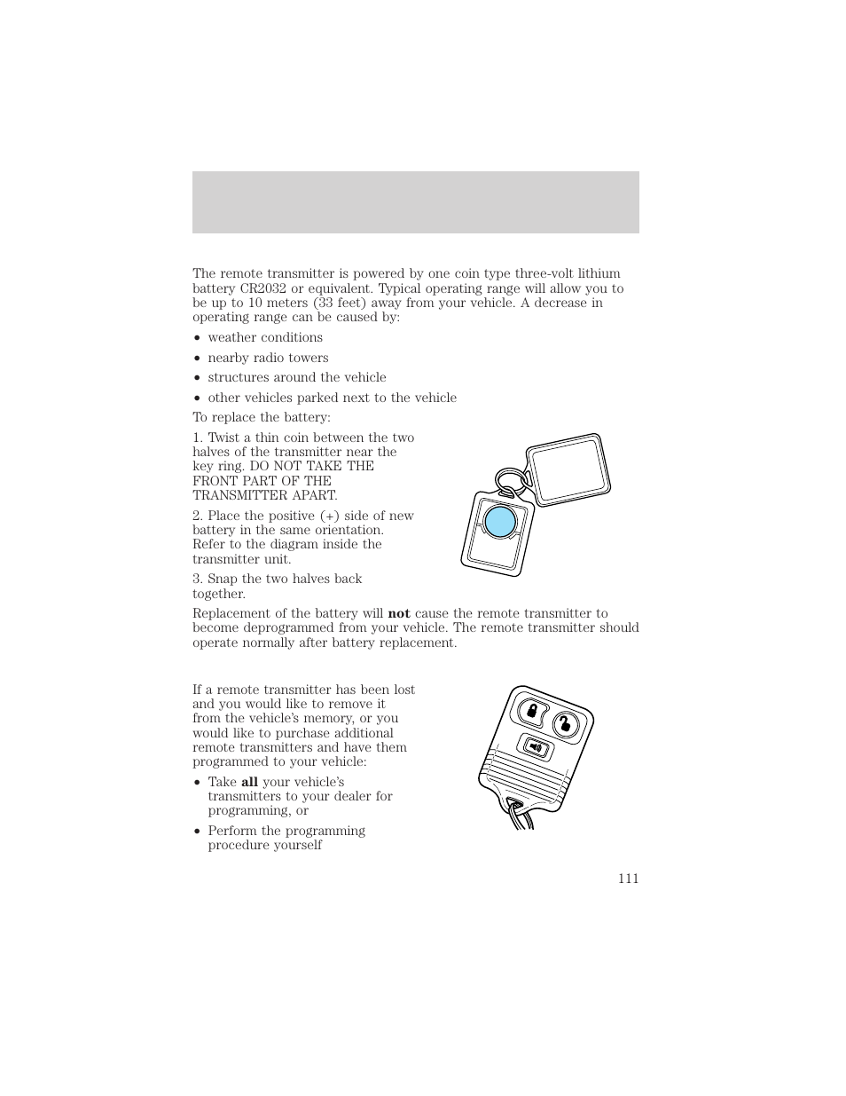 Locks and security | FORD 2002 F-150 v.1 User Manual | Page 111 / 320