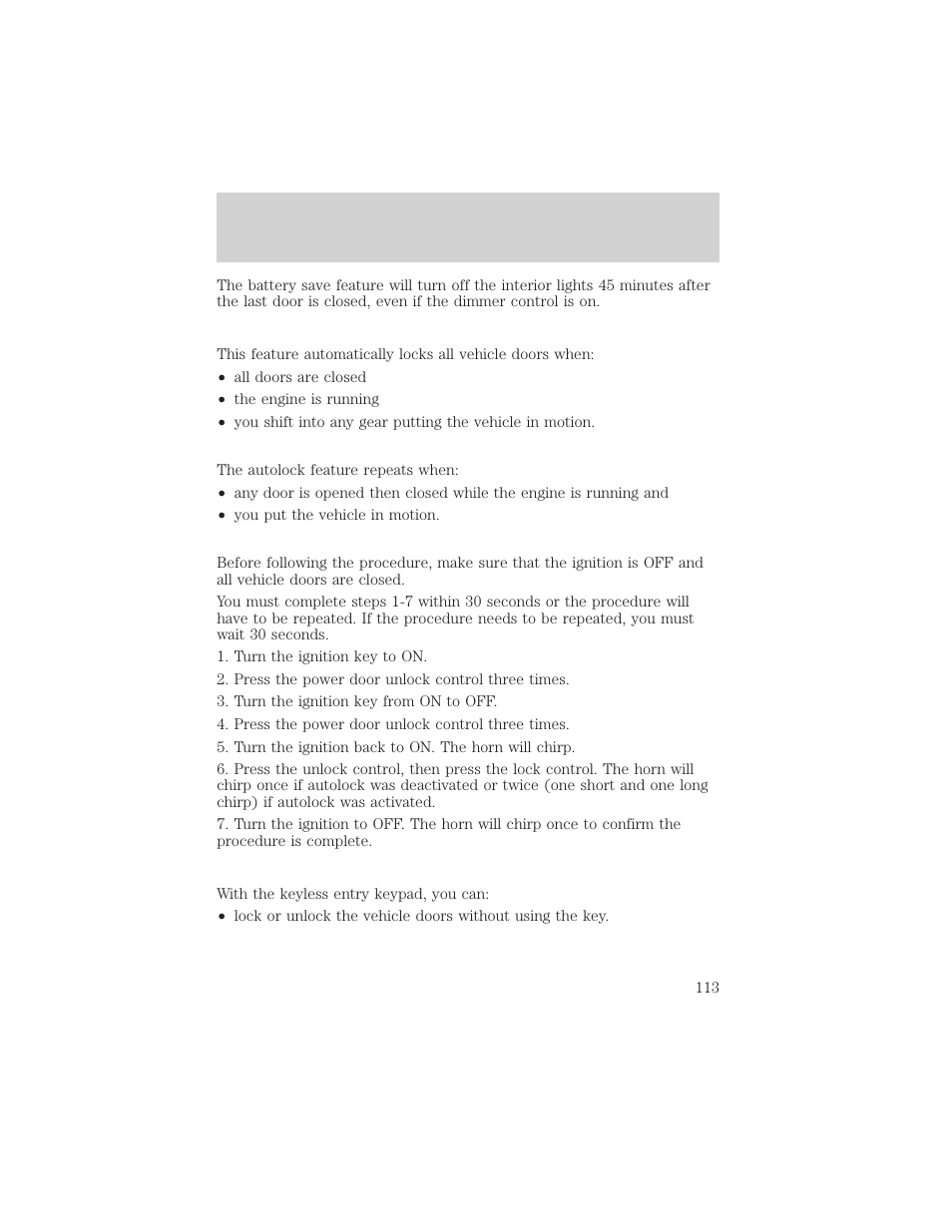 Locks and security | FORD 2002 F-150 v.1 User Manual | Page 113 / 320