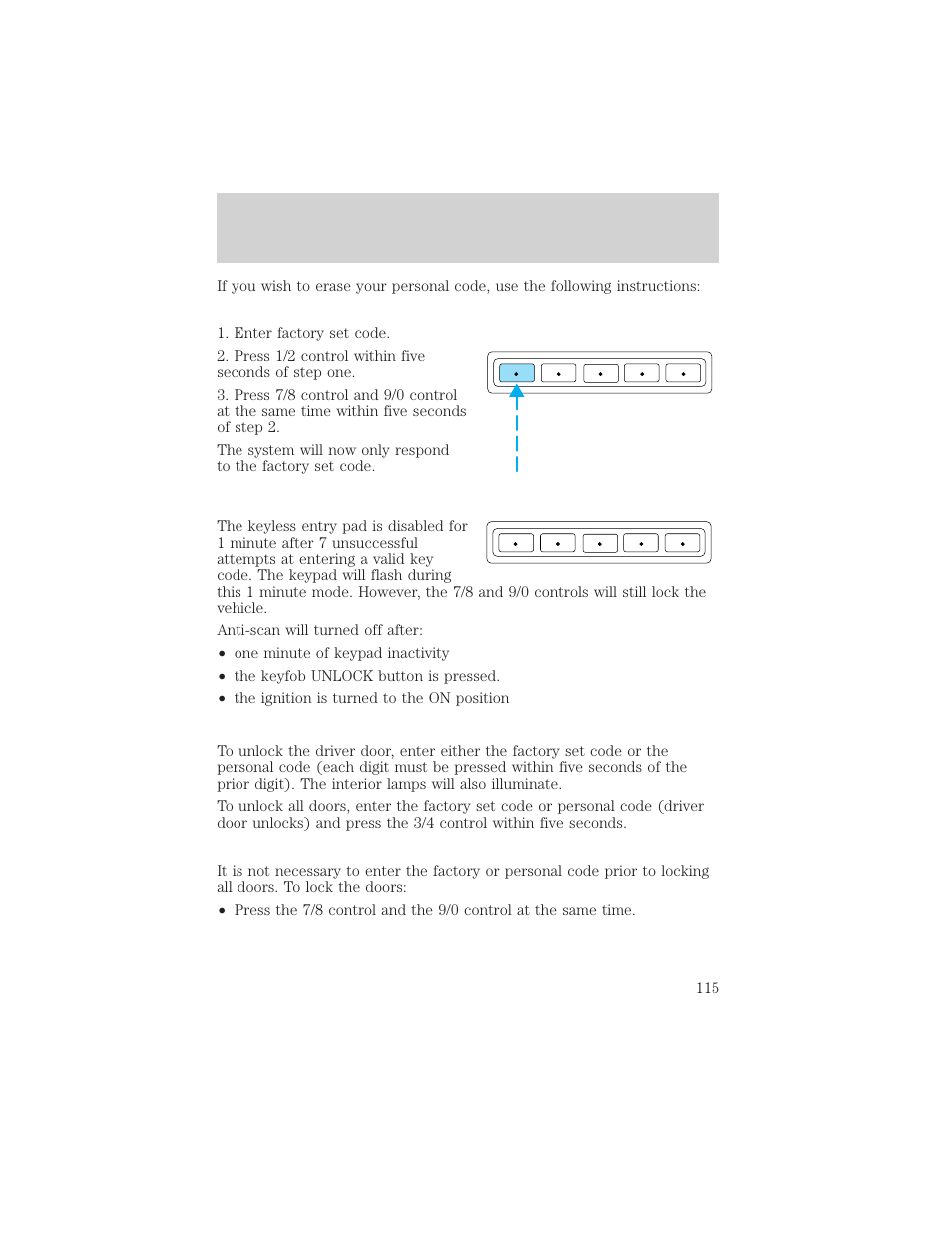 Locks and security | FORD 2002 F-150 v.1 User Manual | Page 115 / 320