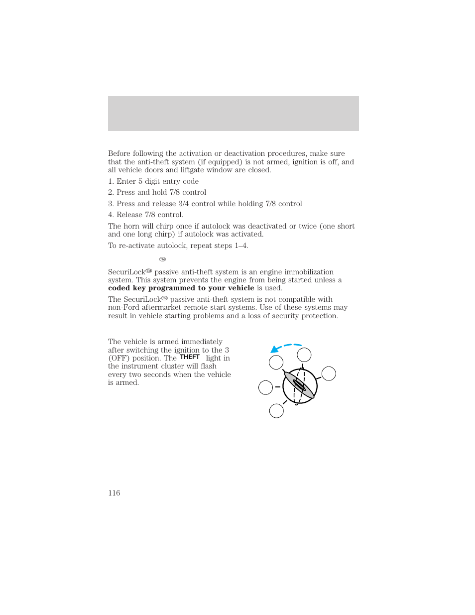 Locks and security | FORD 2002 F-150 v.1 User Manual | Page 116 / 320