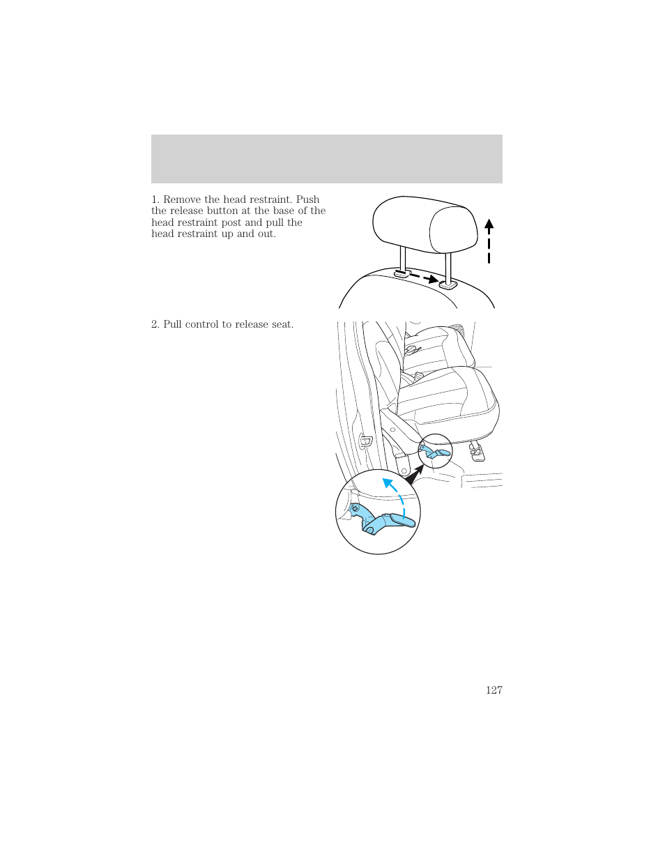 Seating and safety restraints | FORD 2002 F-150 v.1 User Manual | Page 127 / 320