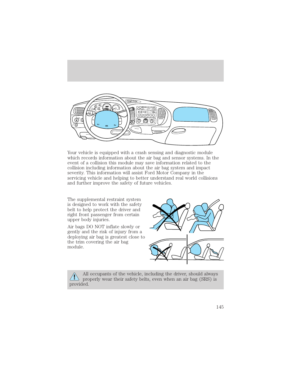 Seating and safety restraints | FORD 2002 F-150 v.1 User Manual | Page 145 / 320