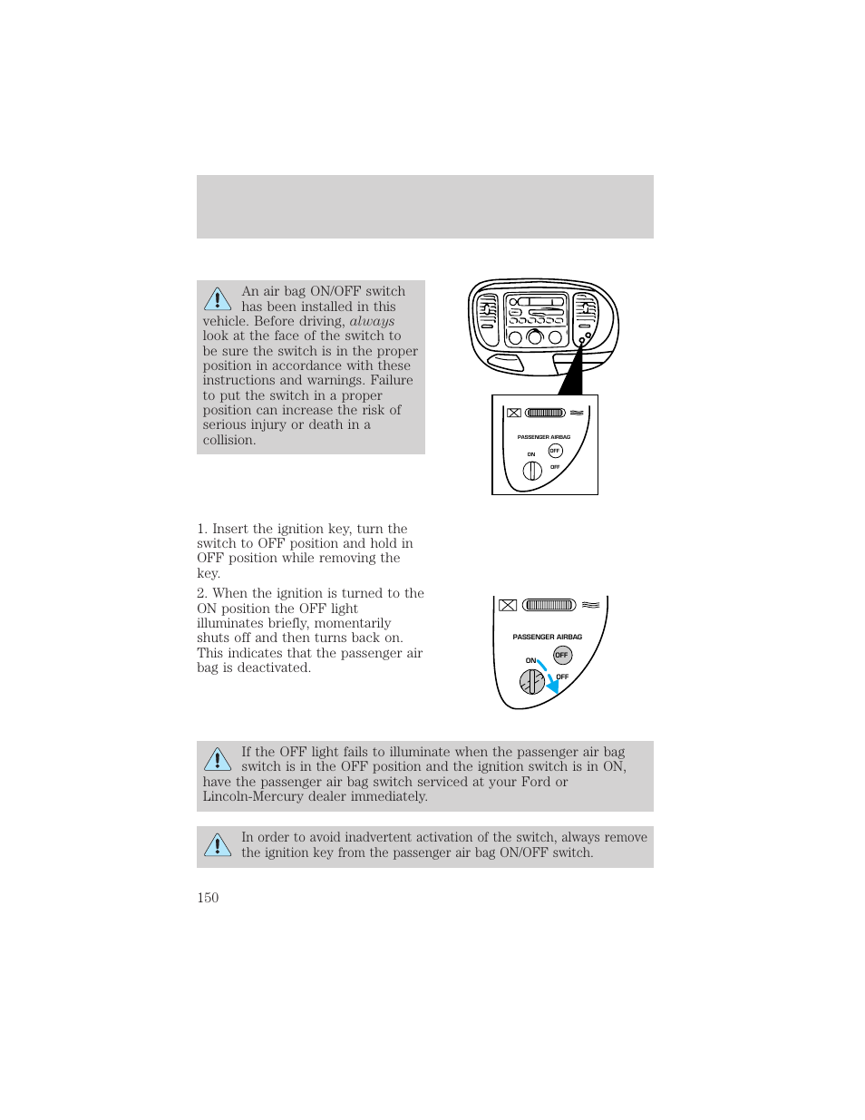 Seating and safety restraints | FORD 2002 F-150 v.1 User Manual | Page 150 / 320