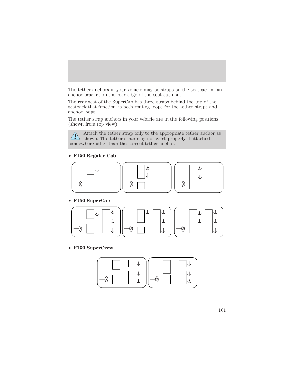 Seating and safety restraints | FORD 2002 F-150 v.1 User Manual | Page 161 / 320