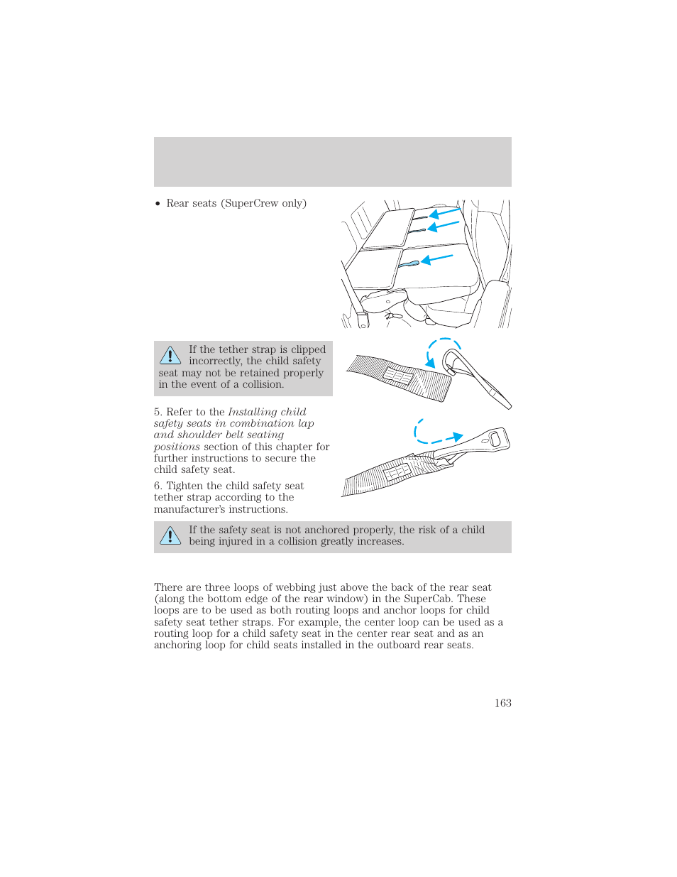 Seating and safety restraints | FORD 2002 F-150 v.1 User Manual | Page 163 / 320
