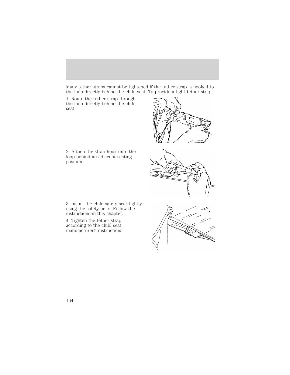 Seating and safety restraints | FORD 2002 F-150 v.1 User Manual | Page 164 / 320