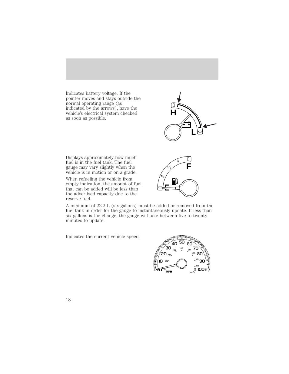 Instrument cluster | FORD 2002 F-150 v.1 User Manual | Page 18 / 320