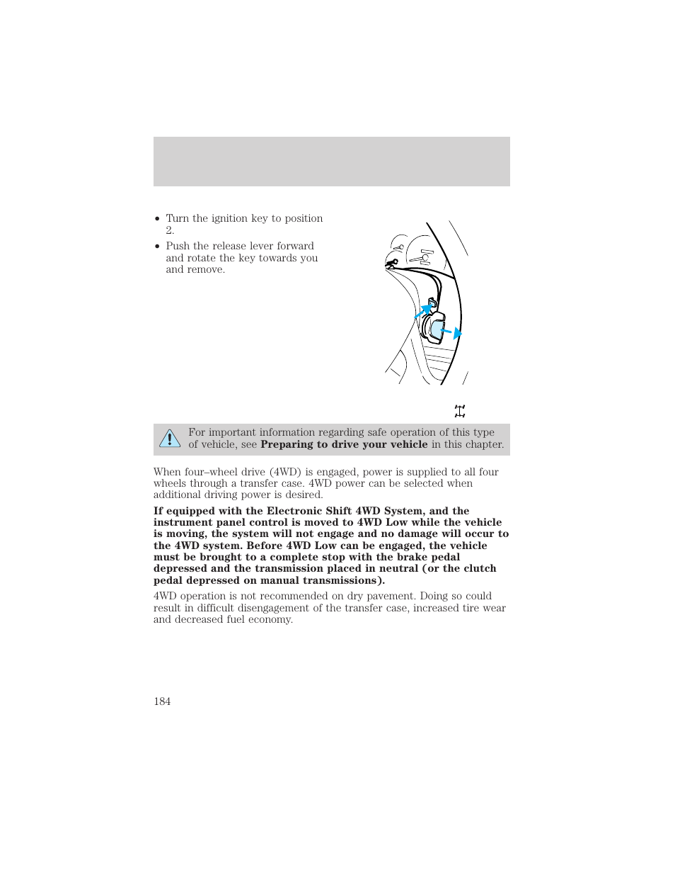 Driving | FORD 2002 F-150 v.1 User Manual | Page 184 / 320