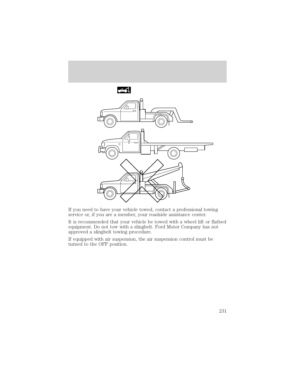 Roadside emergencies | FORD 2002 F-150 v.1 User Manual | Page 231 / 320