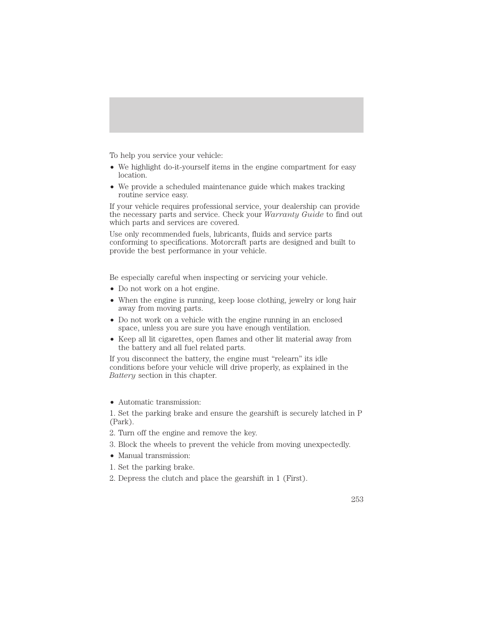 Maintenance and specifications | FORD 2002 F-150 v.1 User Manual | Page 253 / 320