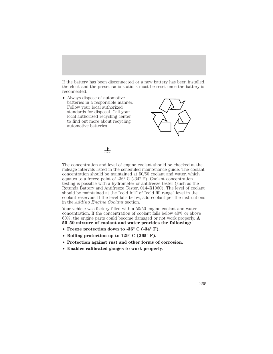 Maintenance and specifications | FORD 2002 F-150 v.1 User Manual | Page 265 / 320