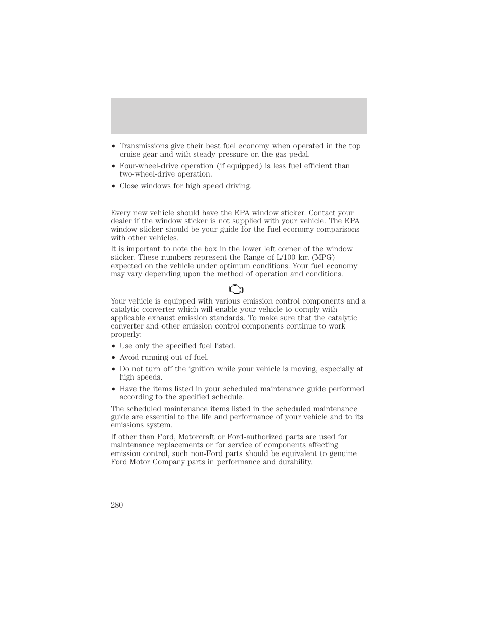 Maintenance and specifications | FORD 2002 F-150 v.1 User Manual | Page 280 / 320