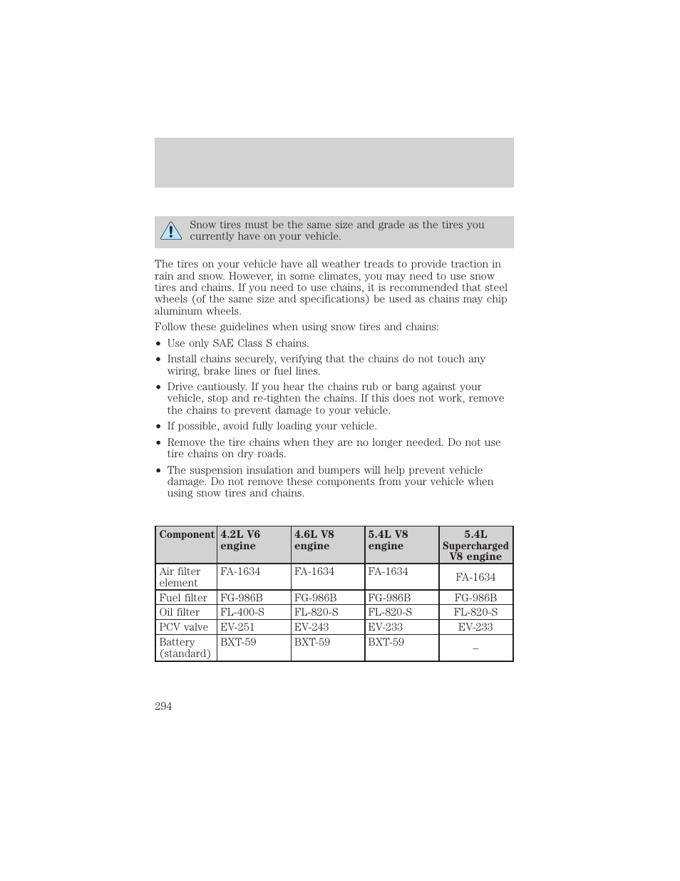 Maintenance and specifications | FORD 2002 F-150 v.1 User Manual | Page 294 / 320
