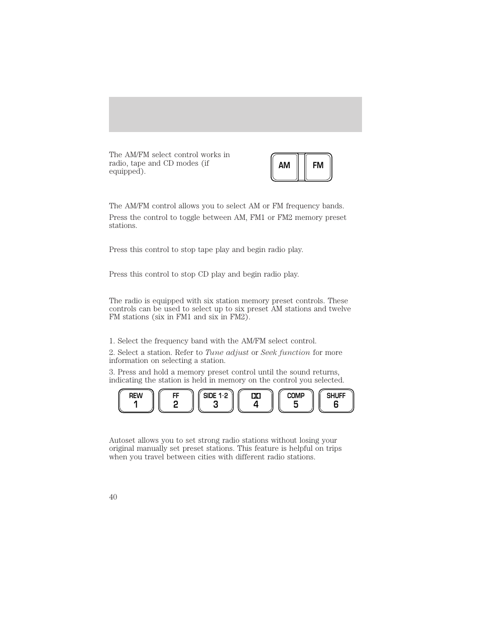 Entertainment systems | FORD 2002 F-150 v.1 User Manual | Page 40 / 320
