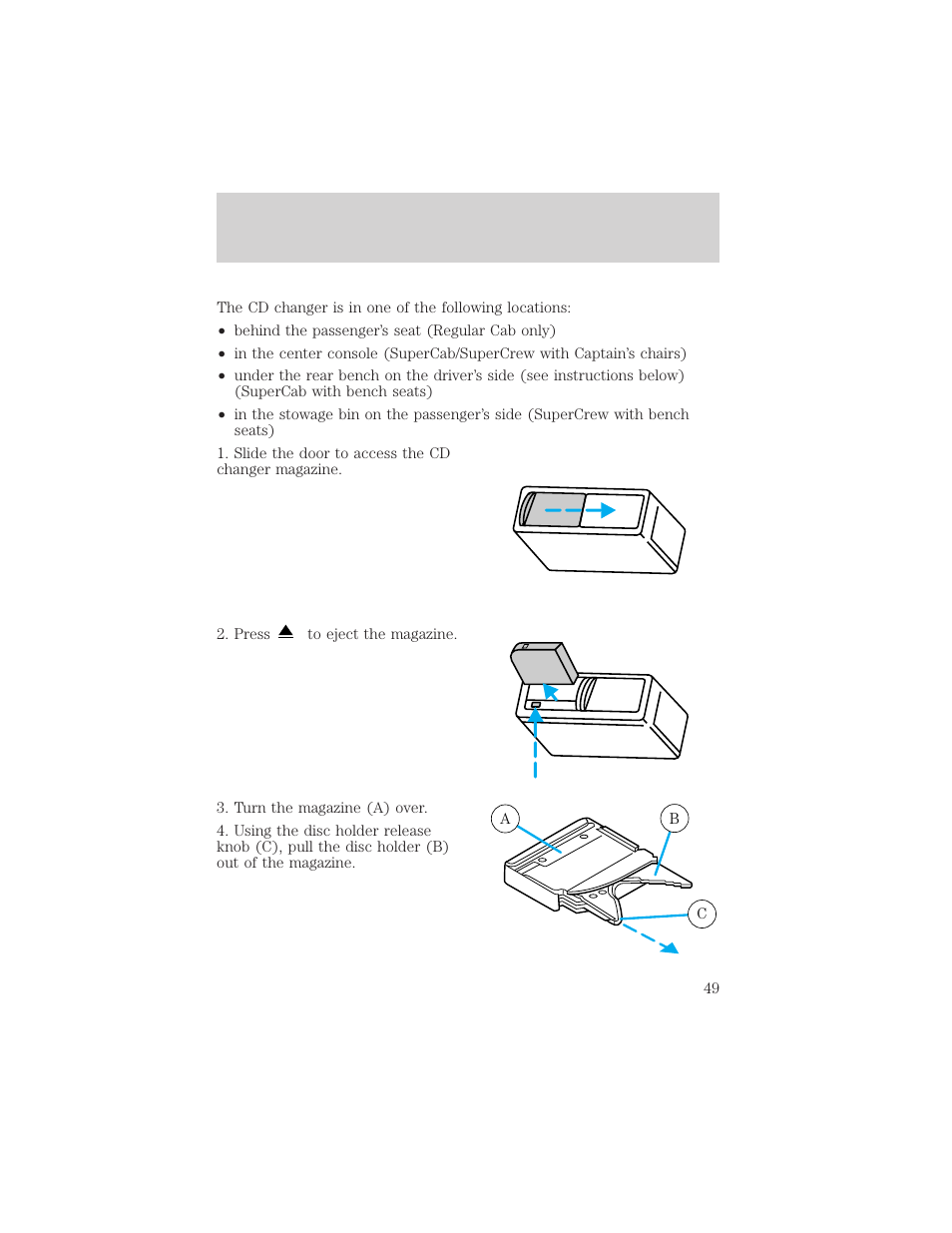 Entertainment systems | FORD 2002 F-150 v.1 User Manual | Page 49 / 320