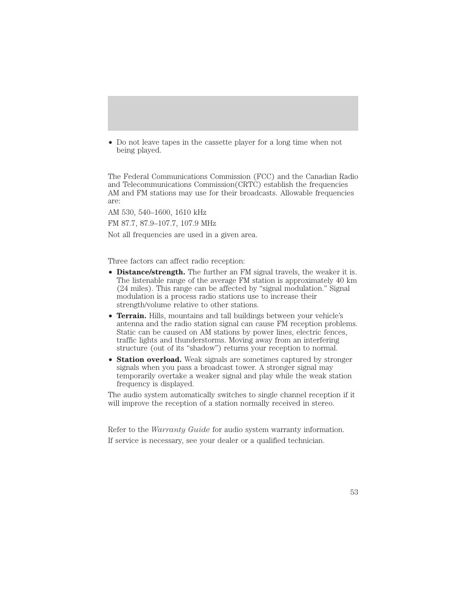 Entertainment systems | FORD 2002 F-150 v.1 User Manual | Page 53 / 320