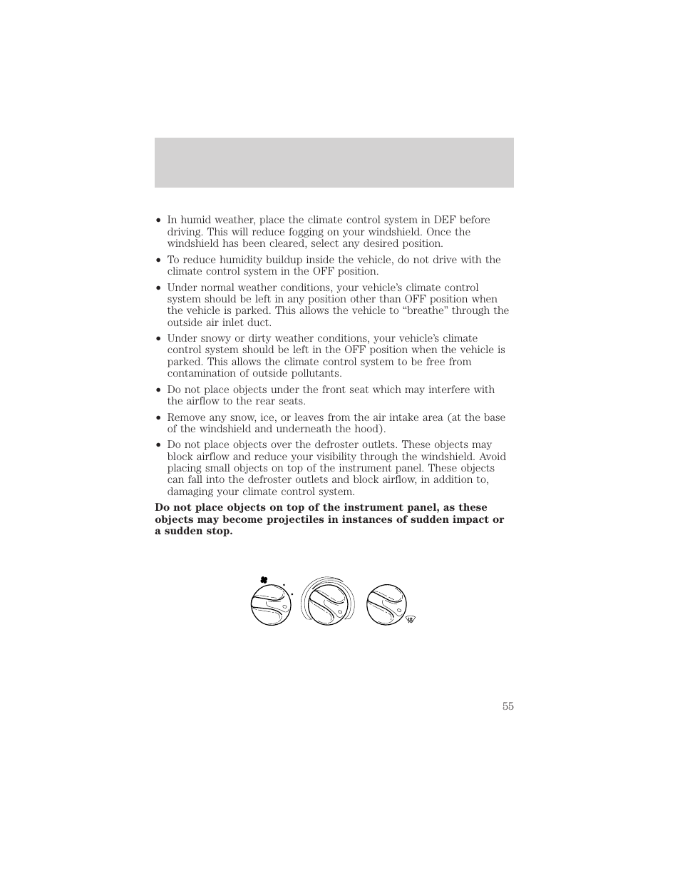 Climate controls | FORD 2002 F-150 v.1 User Manual | Page 55 / 320