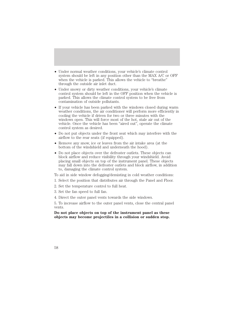 Climate controls | FORD 2002 F-150 v.1 User Manual | Page 58 / 320
