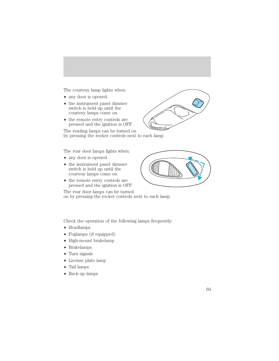Lights | FORD 2002 F-150 v.1 User Manual | Page 69 / 320