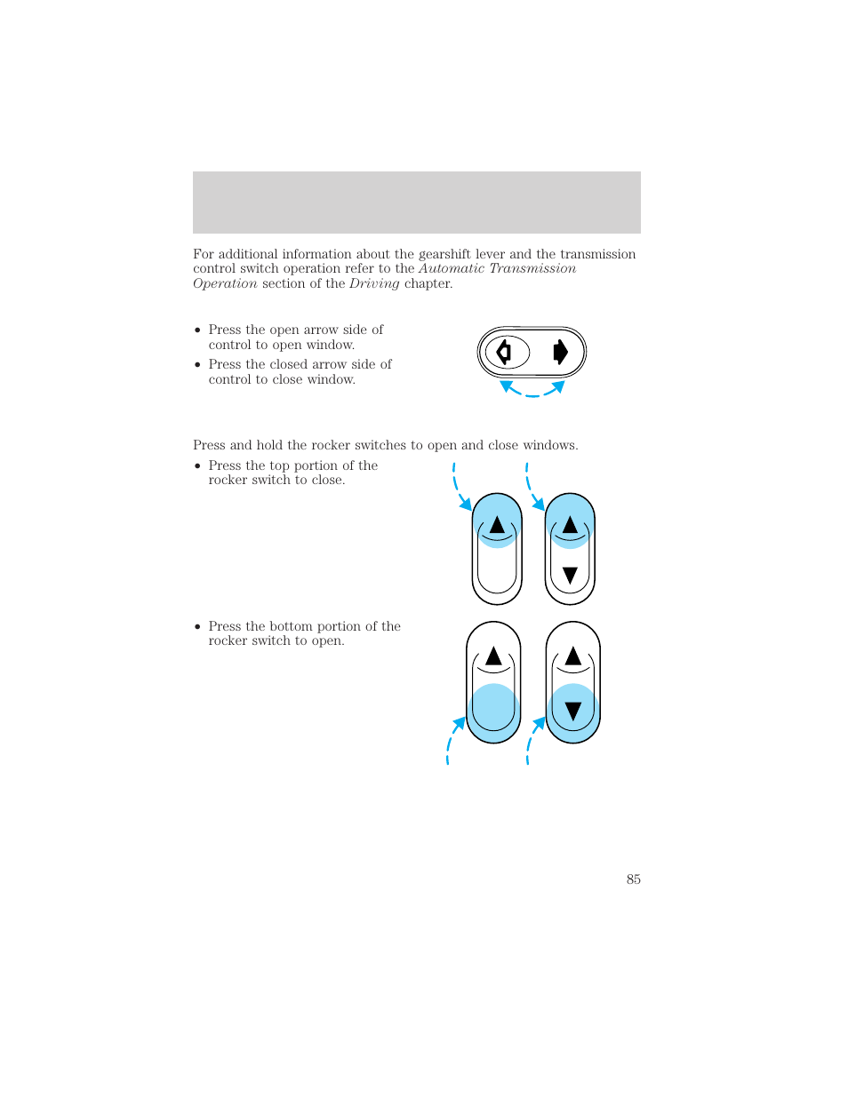 Driver controls | FORD 2002 F-150 v.1 User Manual | Page 85 / 320