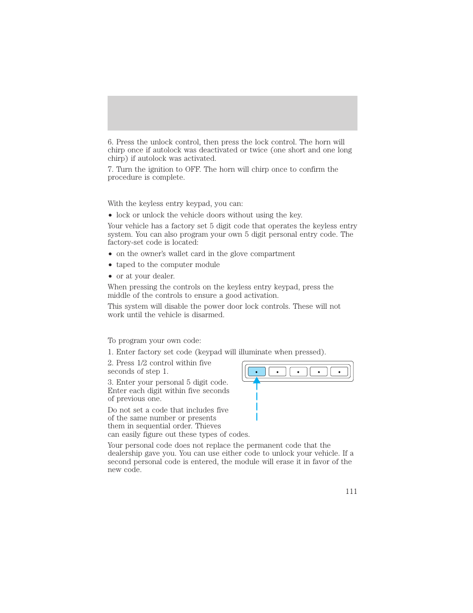 Locks and security | FORD 2002 F-150 v.2 User Manual | Page 111 / 312