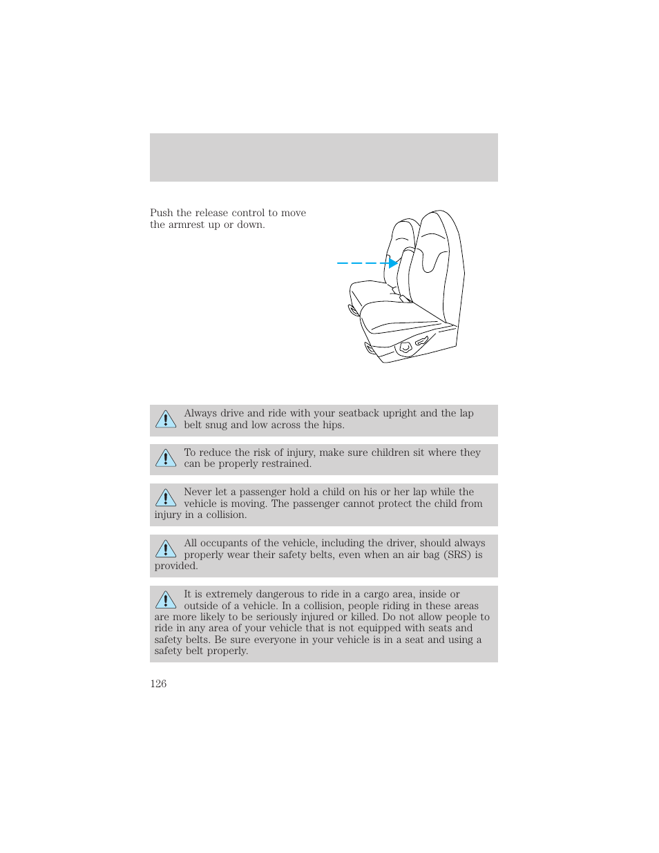 Seating and safety restraints | FORD 2002 F-150 v.2 User Manual | Page 126 / 312