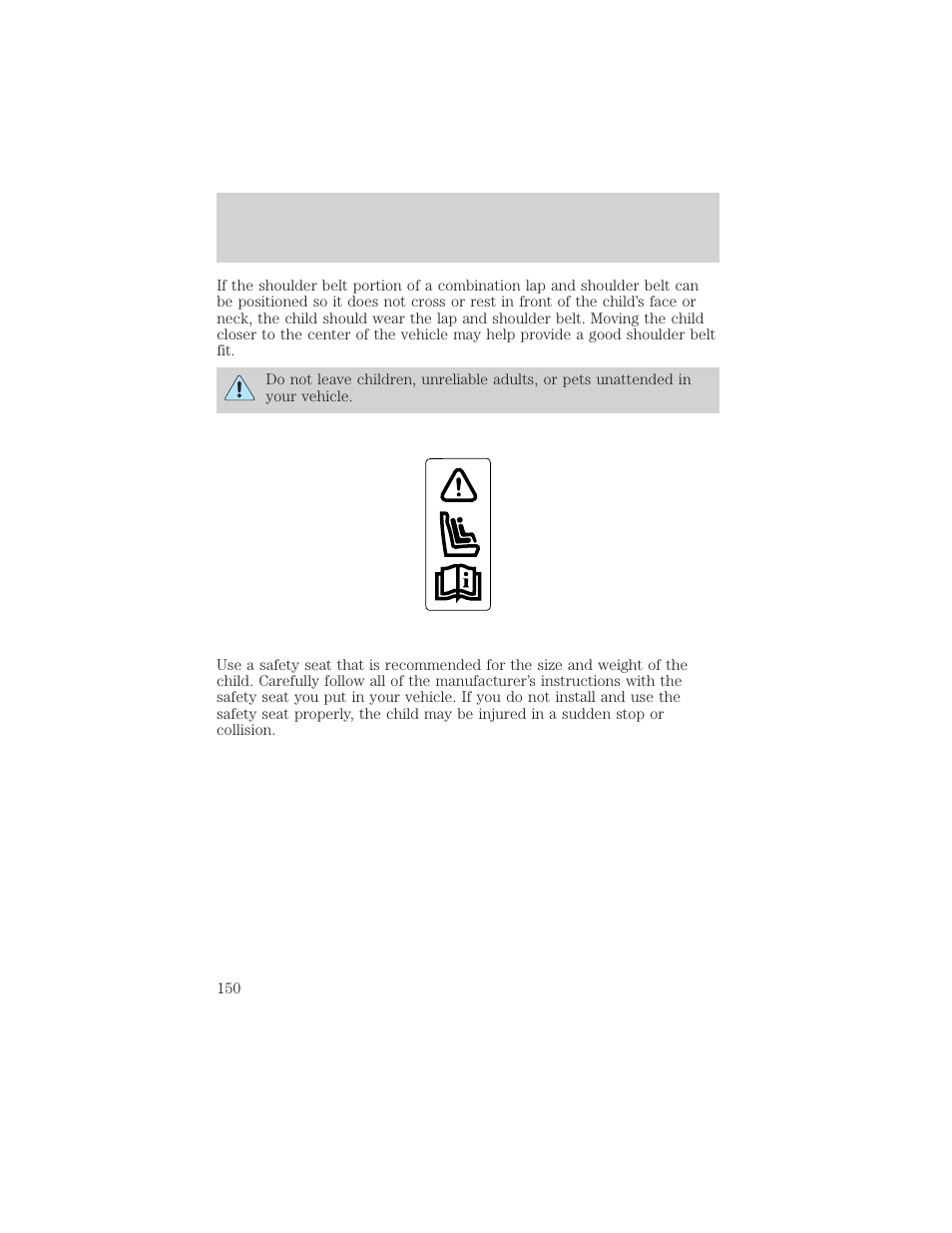 Seating and safety restraints | FORD 2002 F-150 v.2 User Manual | Page 150 / 312