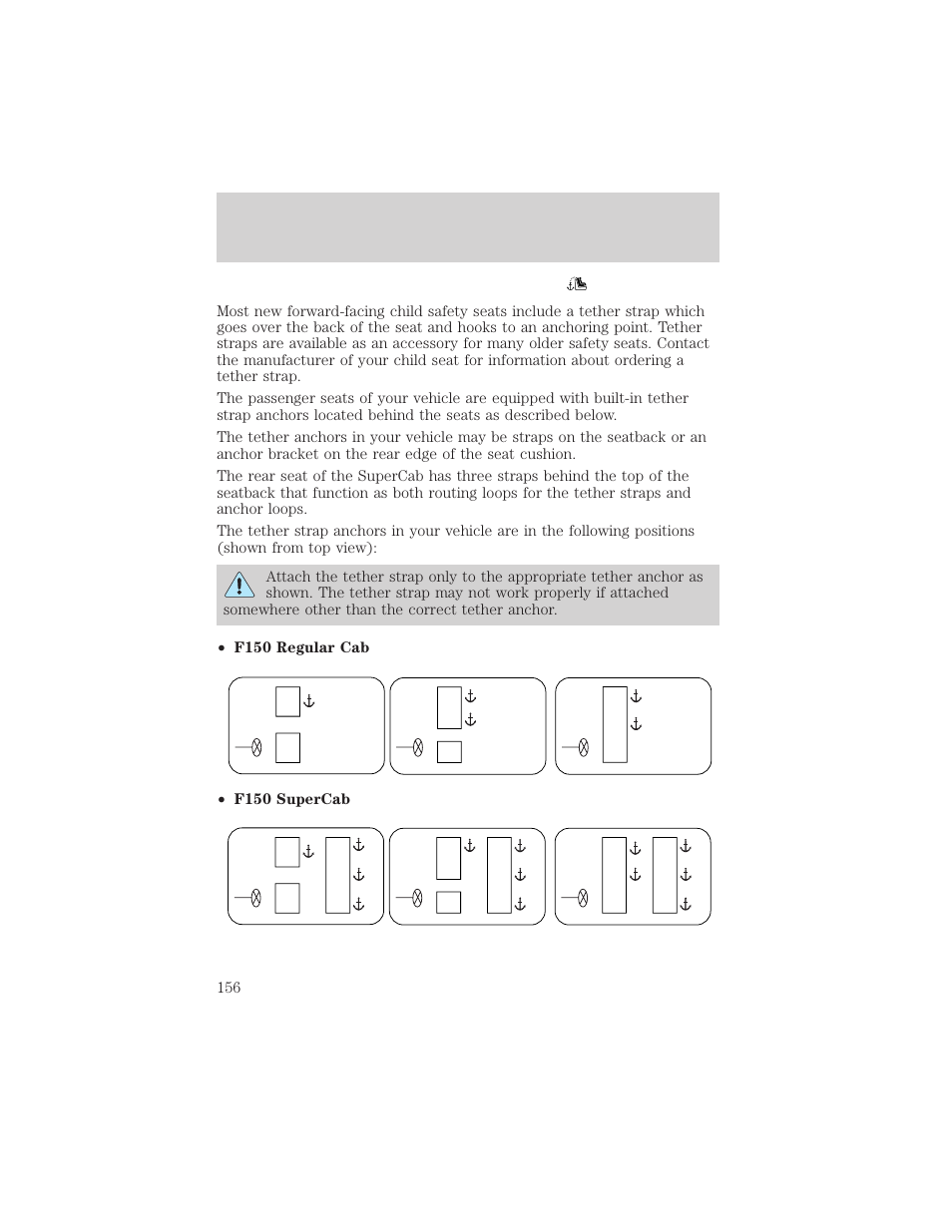 Seating and safety restraints | FORD 2002 F-150 v.2 User Manual | Page 156 / 312