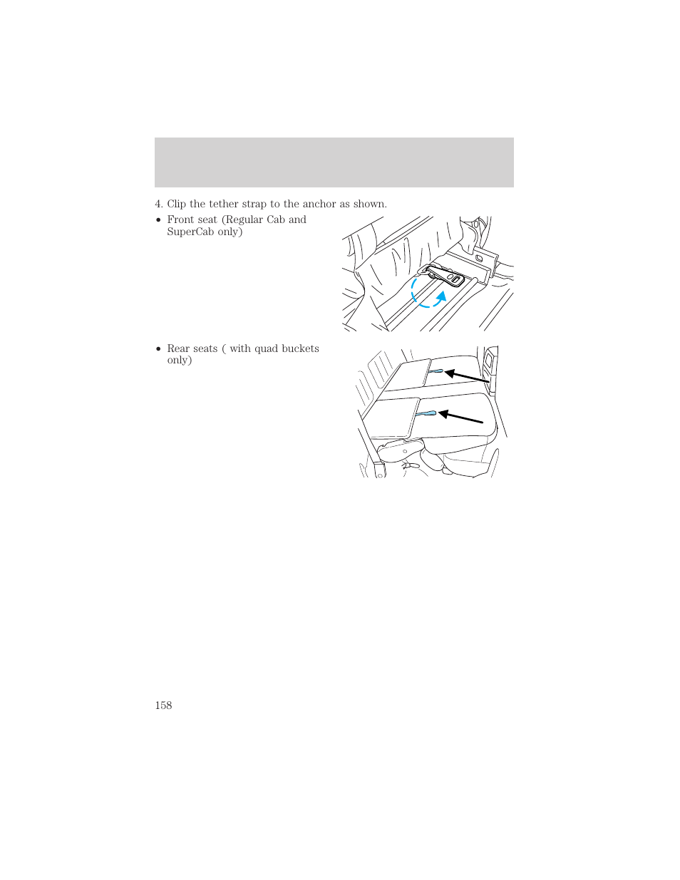 Seating and safety restraints | FORD 2002 F-150 v.2 User Manual | Page 158 / 312