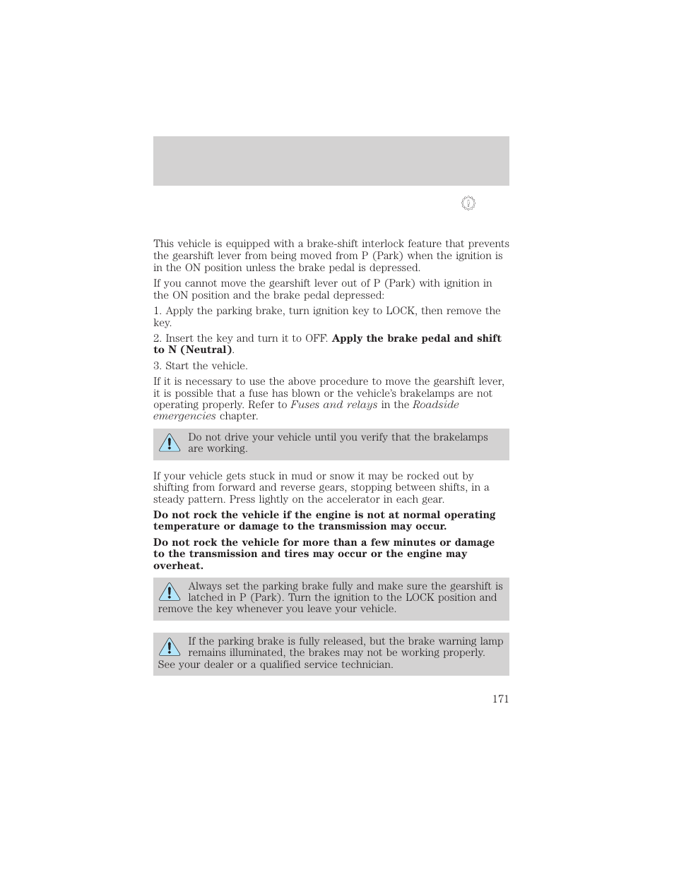 Driving | FORD 2002 F-150 v.2 User Manual | Page 171 / 312