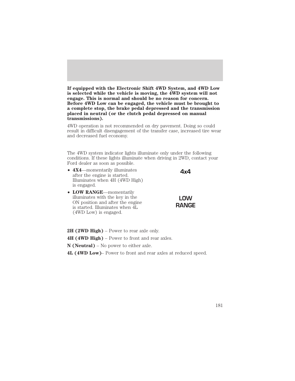 Driving | FORD 2002 F-150 v.2 User Manual | Page 181 / 312