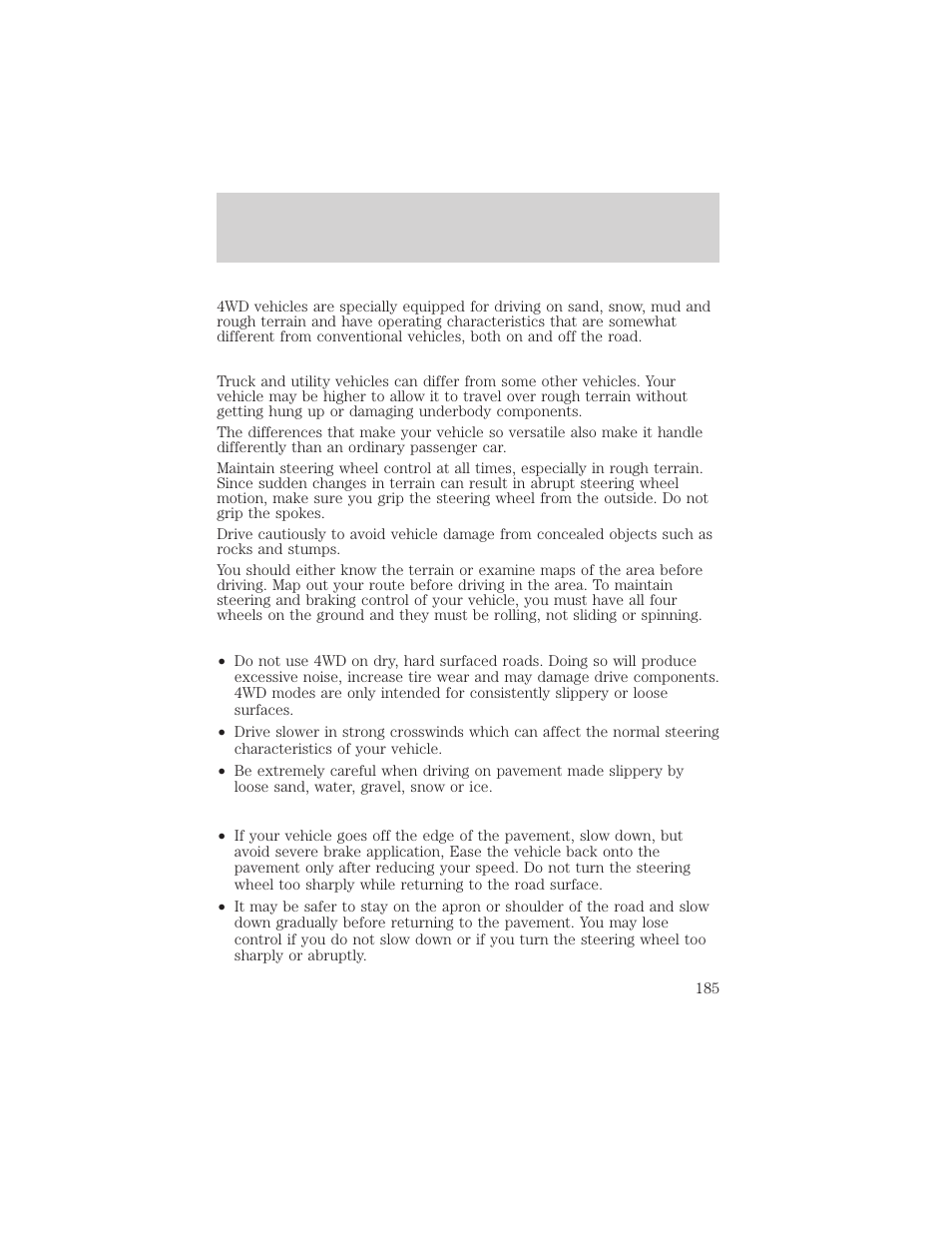 Driving | FORD 2002 F-150 v.2 User Manual | Page 185 / 312