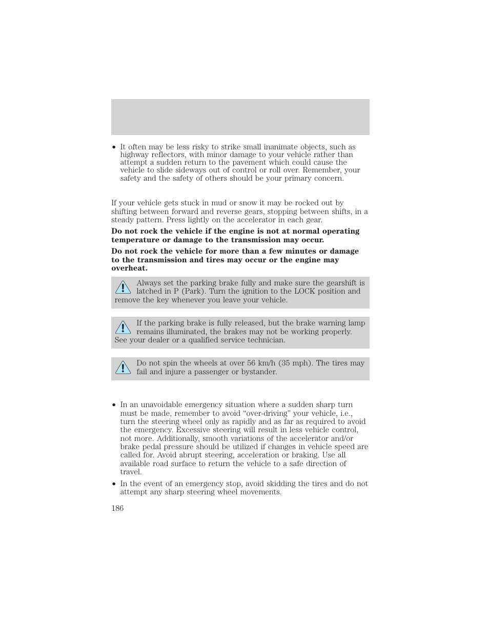Driving | FORD 2002 F-150 v.2 User Manual | Page 186 / 312