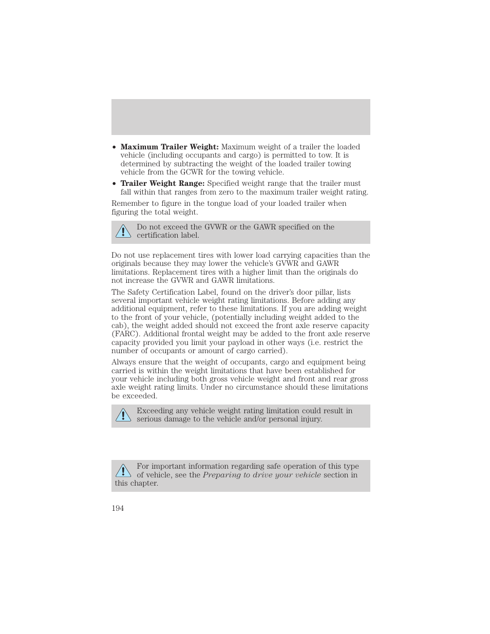 Driving | FORD 2002 F-150 v.2 User Manual | Page 194 / 312